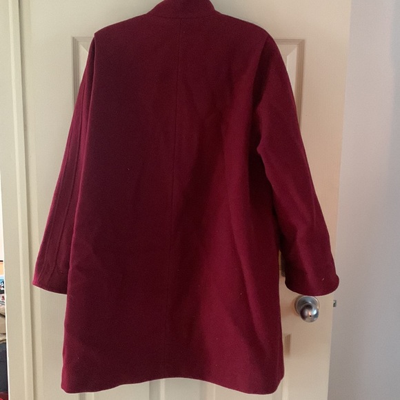 Dark red wool pea coat - Picture 2 of 3